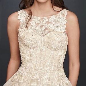 Oleg Cassini wedding dress by David’s Bridal